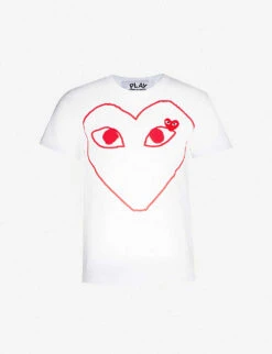 Comme Des Garçons Play Heart-logo Cotton-jersey T-shirt