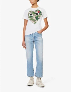 Comme Des Garçons Play Big Heart Camouflage Cotton-jersey T-shirt -Reis Clothing Shop 143 2000022 P1T241 WHITE ALT01
