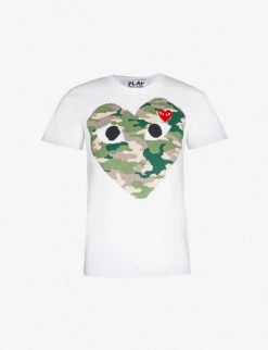 Comme Des Garçons Play Big Heart Camouflage Cotton-jersey T-shirt