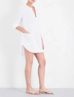 Seafolly Boyfriend Cotton Beach Shirt -Reis Clothing Shop 186 3000714 52815TO WHITE ALT01