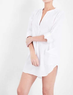Seafolly Boyfriend Cotton Beach Shirt -Reis Clothing Shop 186 3000714 52815TO WHITE ALT03