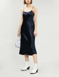 Vince Sleeveless Satin Slip Midi Dress -Reis Clothing Shop 197 3004397 VR68551013 COASTAL ALT01