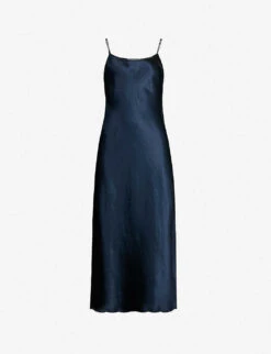 Vince Sleeveless Satin Slip Midi Dress
