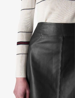 Whistles A-line Leather Mini Skirt -Reis Clothing Shop 501 10019 027385 BLACK ALT02