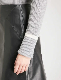 Whistles A-line Leather Mini Skirt -Reis Clothing Shop 501 10019 027385 BLACK ALT05