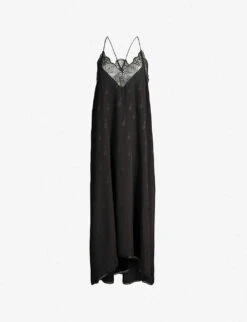 Zadig & Voltaire Risty Lace-trim Silk-jacquard Dress