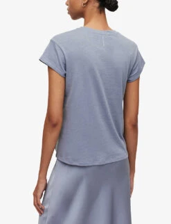 AllSaints Anna Crewneck Cotton T-shirt -Reis Clothing Shop R00067685 STORMCLOUDGRE ALT03