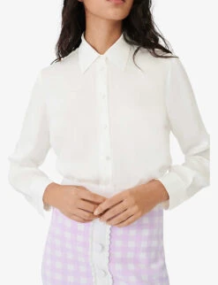 Maje Cecily Silk Shirt -Reis Clothing Shop R03630758 WHITE ALT04