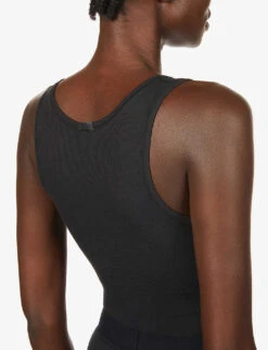 Ribbed Stretch-cotton Tank Top -Reis Clothing Shop R03665240 SOOT ALT03