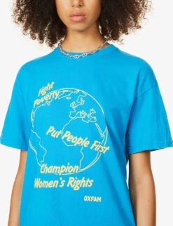 Fergus For Oxfam X Bay Garnett Vintage Cotton-jersey T-shirt -Reis Clothing Shop R03670943 BLUE ALT03