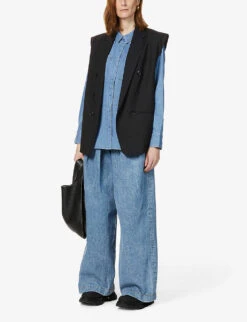 Whistles Soki Chambray Cotton Shirt -Reis Clothing Shop R03676340 DENIM ALT01