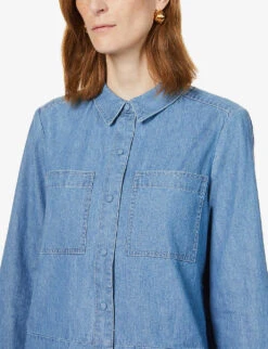 Whistles Soki Chambray Cotton Shirt -Reis Clothing Shop R03676340 DENIM ALT03