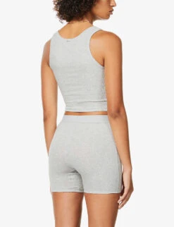 Ribbed Stretch-cotton Tank Top 8 Ribbed Stretch-cotton Tank Top -Reis Clothing Shop R03766871 S LIGHTHEATHERGREY ALT03