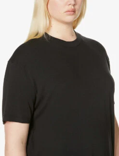 Boyfriend Oversized Stretch-jersey T-shirt 9 Boyfriend Oversized Stretch-jersey T-shirt -Reis Clothing Shop R03822997 ONYX ALT04