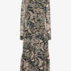 Whistles Marble-print Woven Midi Shirt Dress