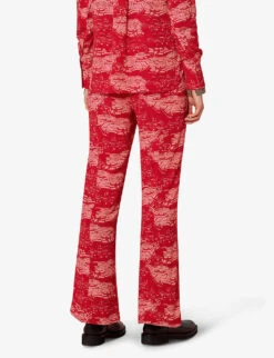 Whistles Field-print Flared High-rise Woven Trousers -Reis Clothing Shop R03840124 MULTICOLOURED ALT03