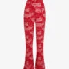 Whistles Field-print Flared High-rise Woven Trousers