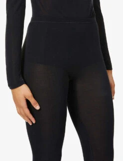 HANRO Pure Silk High-rise Silk-knit Leggings -Reis Clothing Shop R03848695 BLACK ALT04