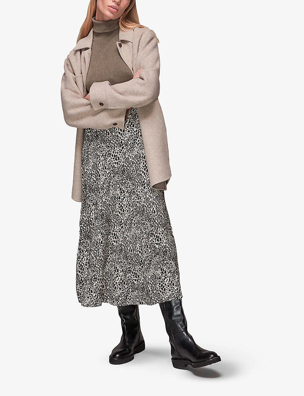 Whistles Animal-print Woven Midi Skirt 2 Whistles Animal-print Woven Midi Skirt - Image 2