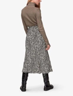 Whistles Animal-print Woven Midi Skirt 8 Whistles Animal-print Woven Midi Skirt -Reis Clothing Shop R03851427 MULTICOLOUR ALT03