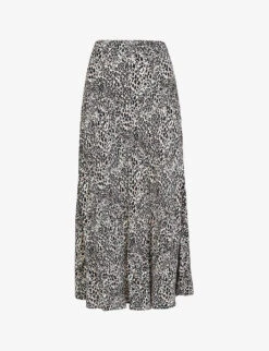 Whistles Animal-print Woven Midi Skirt