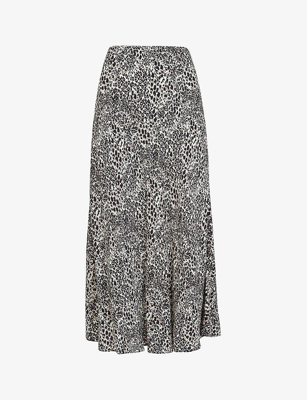 Whistles Animal-print Woven Midi Skirt 1 Whistles Animal-print Woven Midi Skirt