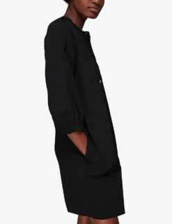 Whistles Cocoon Recycled-polyester Mini Dress -Reis Clothing Shop R03861167 BLACK ALT02