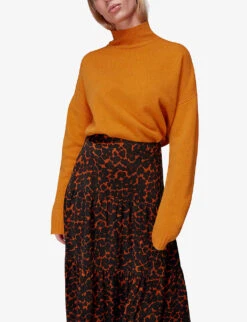 Whistles Smudge Animal-print Woven Midi Skirt -Reis Clothing Shop R03865782 MULTICOLOURED ALT02