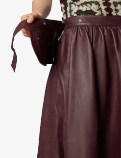 Whistles Belted High-waisted Leather Midi Skirt -Reis Clothing Shop R03881027 PURPLE ALT06