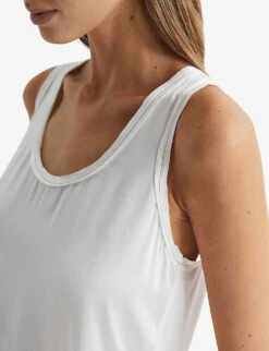 Reiss Riley Round-neck Silk-blend Vest Top -Reis Clothing Shop R03882393 WHITE ALT03
