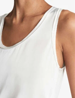 Reiss Riley Round-neck Silk-blend Vest Top -Reis Clothing Shop R03882393 WHITE ALT04