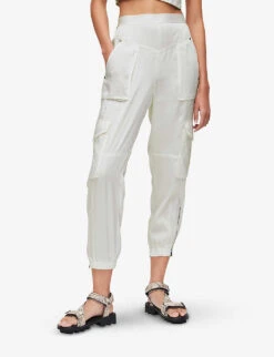 AllSaints Astarte Utility Tapered Mid-rise Recycled Polyester Cargo Trousers -Reis Clothing Shop R03885701 CHALKWHITE ALT02