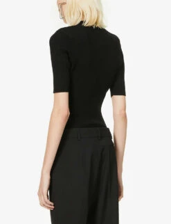 Jacquemus Le Body Yauco V-neck Stretch-woven Body -Reis Clothing Shop R03888348 BLACK ALT03