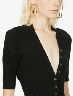 Jacquemus Le Body Yauco V-neck Stretch-woven Body -Reis Clothing Shop R03888348 BLACK ALT04