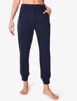 Sweaty Betty Gary Slim-fit Mid-rise Stretch-woven Yoga Trousers -Reis Clothing Shop R03903067 NAVYBLUE ALT02