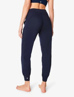Sweaty Betty Gary Slim-fit Mid-rise Stretch-woven Yoga Trousers -Reis Clothing Shop R03903067 NAVYBLUE ALT03