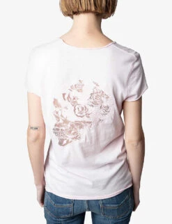 Zadig & Voltaire Story Fishnet-detail Cotton-jersey T-shirt -Reis Clothing Shop R03909478 PARME ALT03