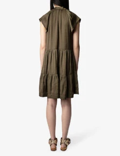 Zadig & Voltaire Rito Tiered Satin Mini Dress -Reis Clothing Shop R03909699 LAURIER ALT03