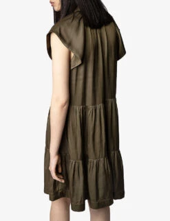 Zadig & Voltaire Rito Tiered Satin Mini Dress -Reis Clothing Shop R03909699 LAURIER ALT04