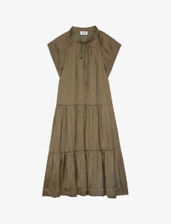 Zadig & Voltaire Rito Tiered Satin Mini Dress