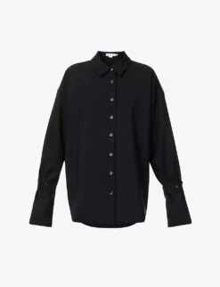 GOOD AMERICAN Tabbed-cuff Loose-fit Cotton-blend Shirt