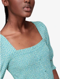 Whistles Ditsy Floral Shirred Crepe Dress -Reis Clothing Shop R03929570 MULTICOLOURED ALT03