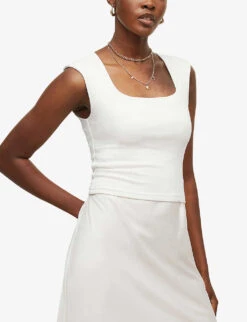 AllSaints Tamie Stretch-woven Vest Top -Reis Clothing Shop R03929634 CHALKWHITE ALT02