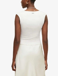 AllSaints Tamie Stretch-woven Vest Top -Reis Clothing Shop R03929634 CHALKWHITE ALT03