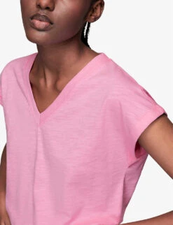 Whistles Willa Organic Cotton-jersey T-shirt -Reis Clothing Shop R03929935 PINK ALT02