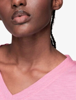 Whistles Willa Organic Cotton-jersey T-shirt -Reis Clothing Shop R03929935 PINK ALT04