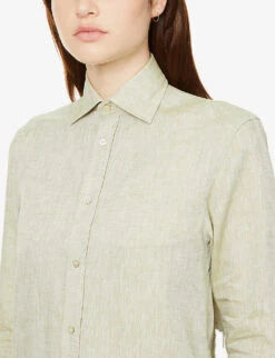 The Boyfriend Long-sleeved Organic-linen Shirt 9 The Boyfriend Long-sleeved Organic-linen Shirt -Reis Clothing Shop R03935324 SAGEGREEN ALT04