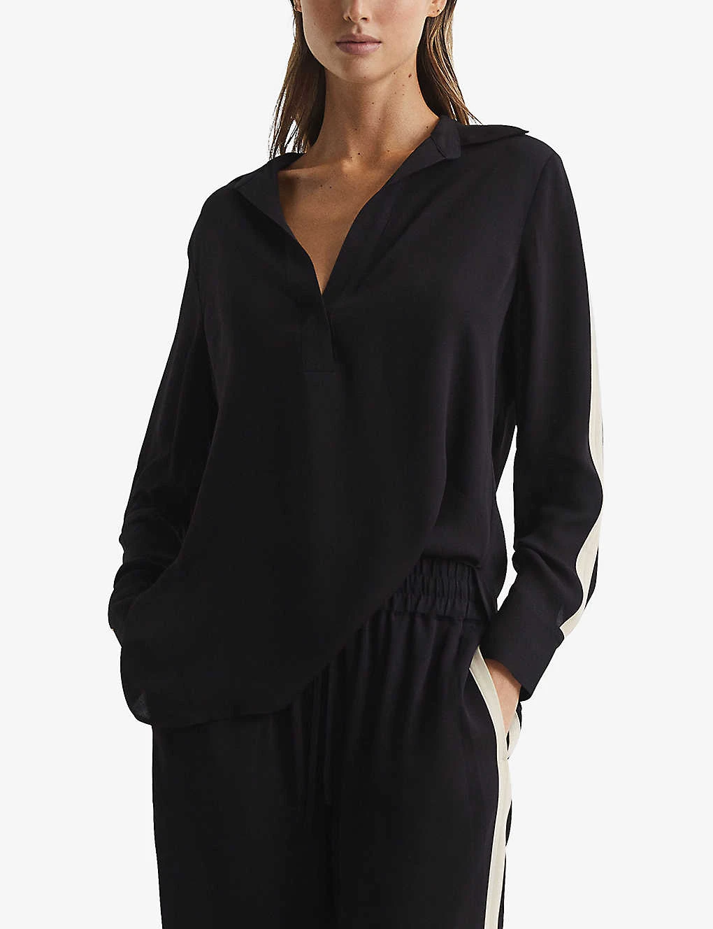 Reiss Millie Side-stripe Woven Shirt 3 Reiss Millie Side-stripe Woven Shirt - Image 3