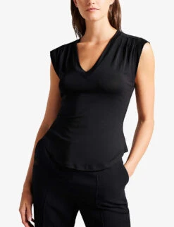 Ted Baker Brilyan Fitted Jersey Top -Reis Clothing Shop R03946262 BLACK ALT02