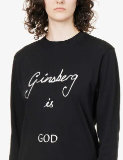 Ginsberg Is God Brand-print Organic-cotton T-shirt 9 Ginsberg Is God Brand-print Organic-cotton T-shirt -Reis Clothing Shop R03949394 BLACK ALT04